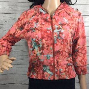 Boston Proper Hoodie XS Pink Watercolor Floral